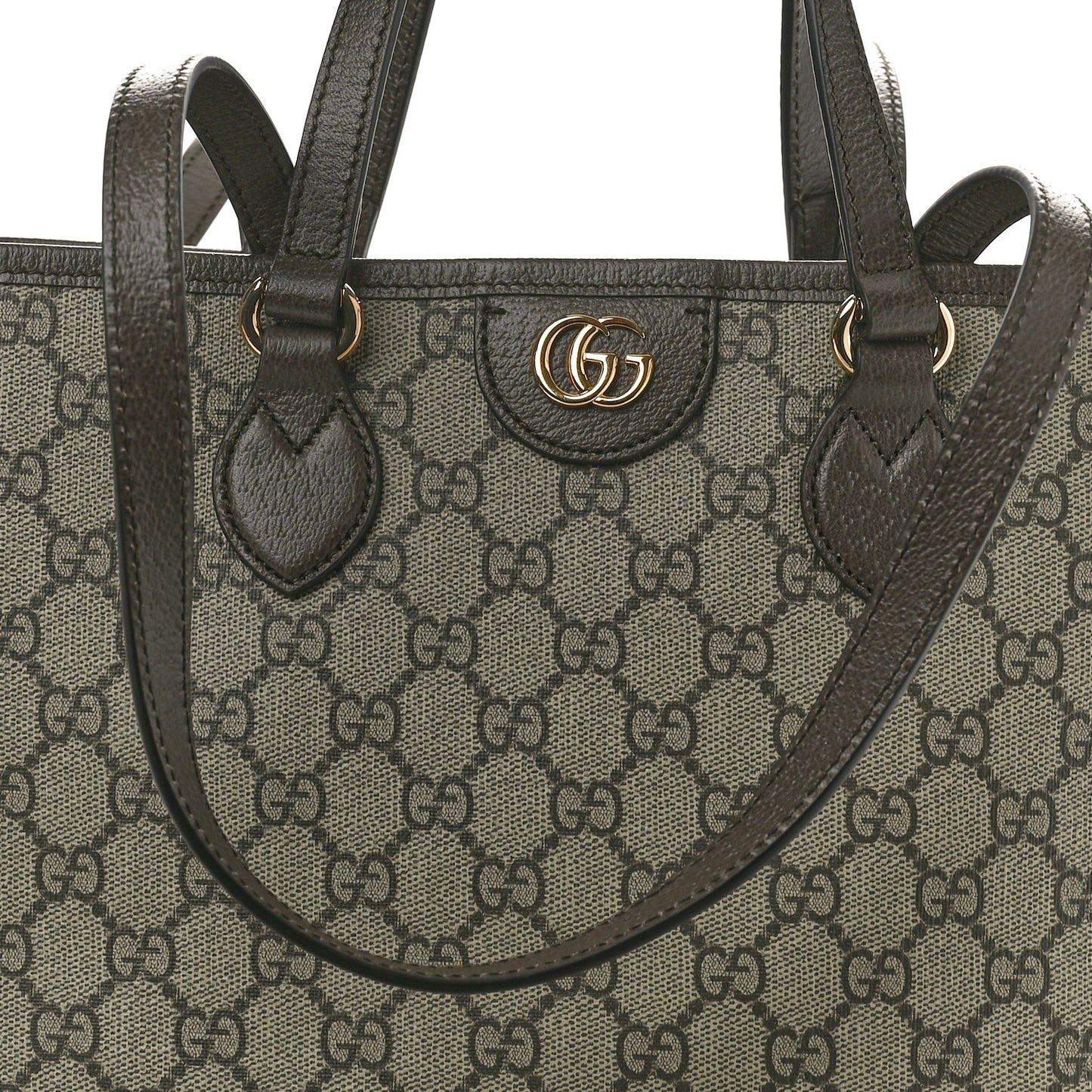 GG Supreme Monogram Textured Calfskin Small Ophidia Shoulder Tote Bag Beige Ebony New Acero