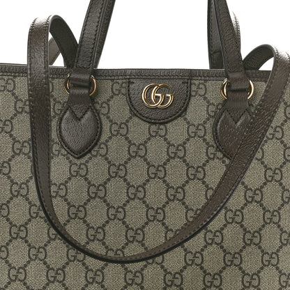 Gucci GG Supreme Monogram Textured Calfskin Small Ophidia Shoulder Tote Bag Beige Ebony New Acero 8 of 10