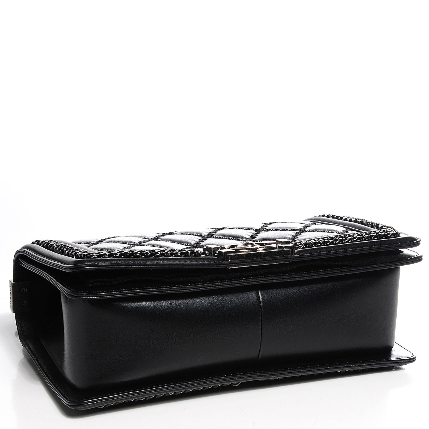 Chanel Calfskin Quilted Medium Top Handle Boy Flap Black 4 of 9