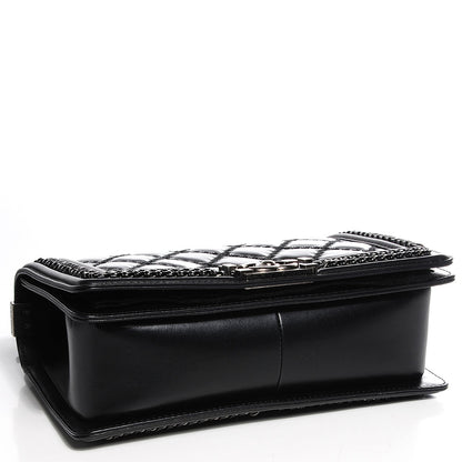 Chanel Calfskin Quilted Medium Top Handle Boy Flap Black 4 of 9