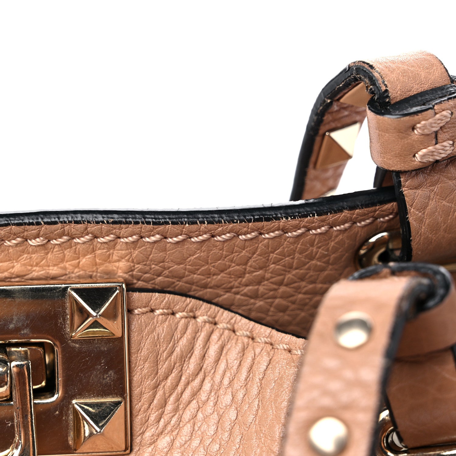 Valentino Garavani Grained Calfskin Small Rockstud Tote Skin Sorbet 16 of 18