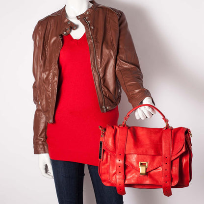 Proenza Schouler Lambskin PS1 Medium Satchel Red 4 of 11