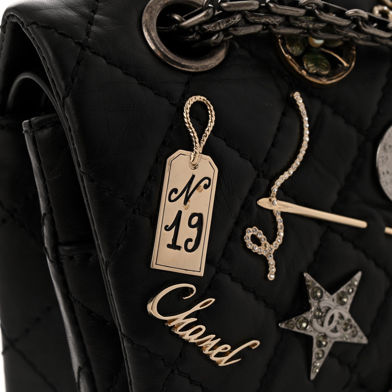 Chanel Aged Calfskin Lucky Charms 2.55 Reissue 225 Flap Black 11 of 11