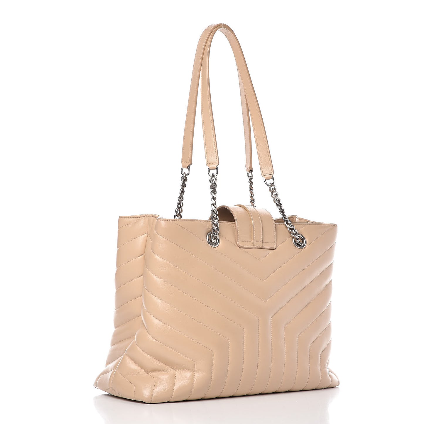 Calfskin Y Quilted Monogram Large Loulou Shopper Nude Powder
