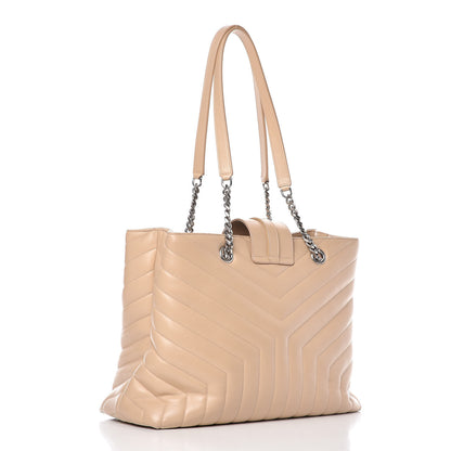 Saint Laurent Calfskin Y Quilted Monogram Large Loulou Shopper Nude Powder 3 of 14