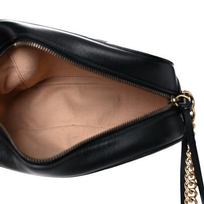 Gucci Calfskin Matelasse Small GG Marmont Chain Shoulder Bag Black 5 of 16