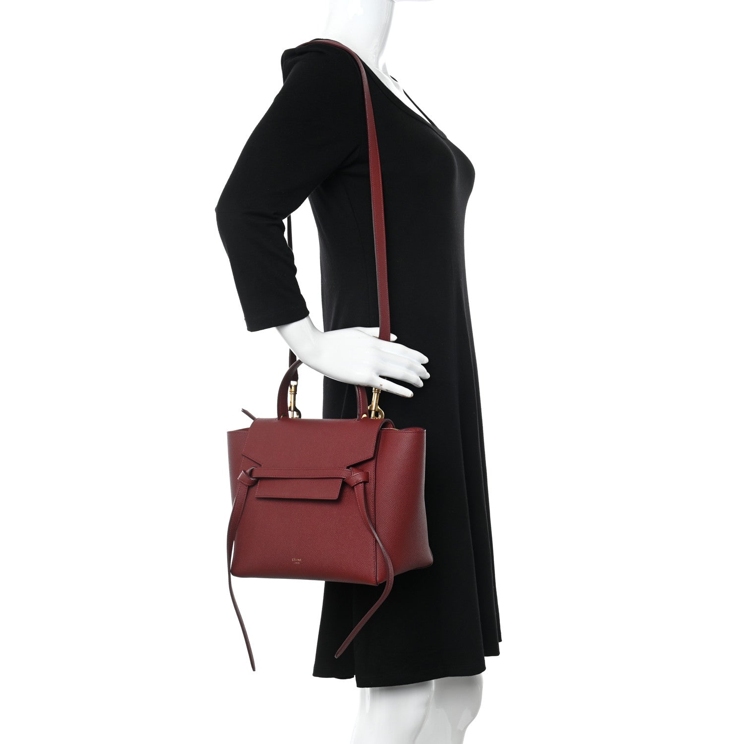 Celine Baby Grained Calfskin Micro Belt Bag Ruby 2 of 10
