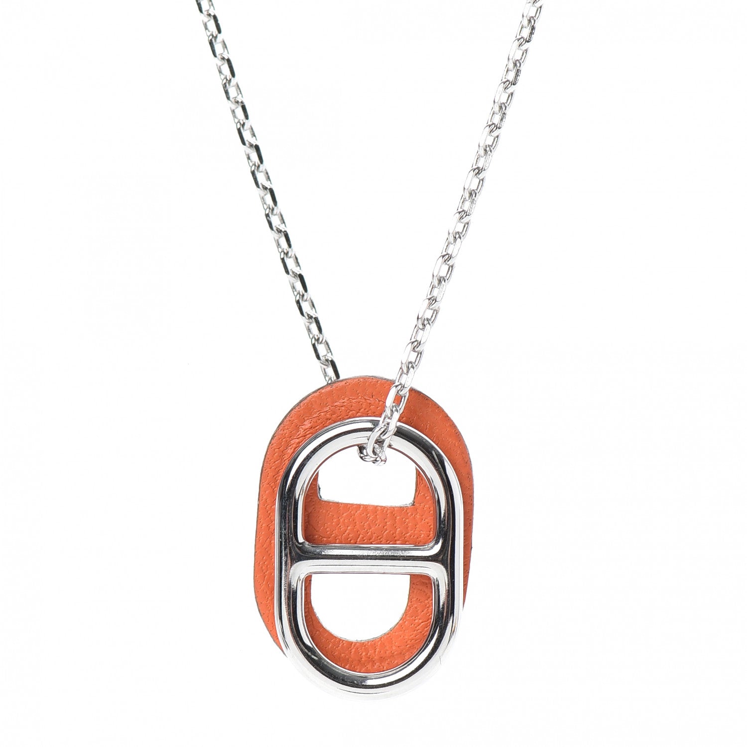 Hermes Swift O'Maillon Pendant Necklace Orange 4 of 5