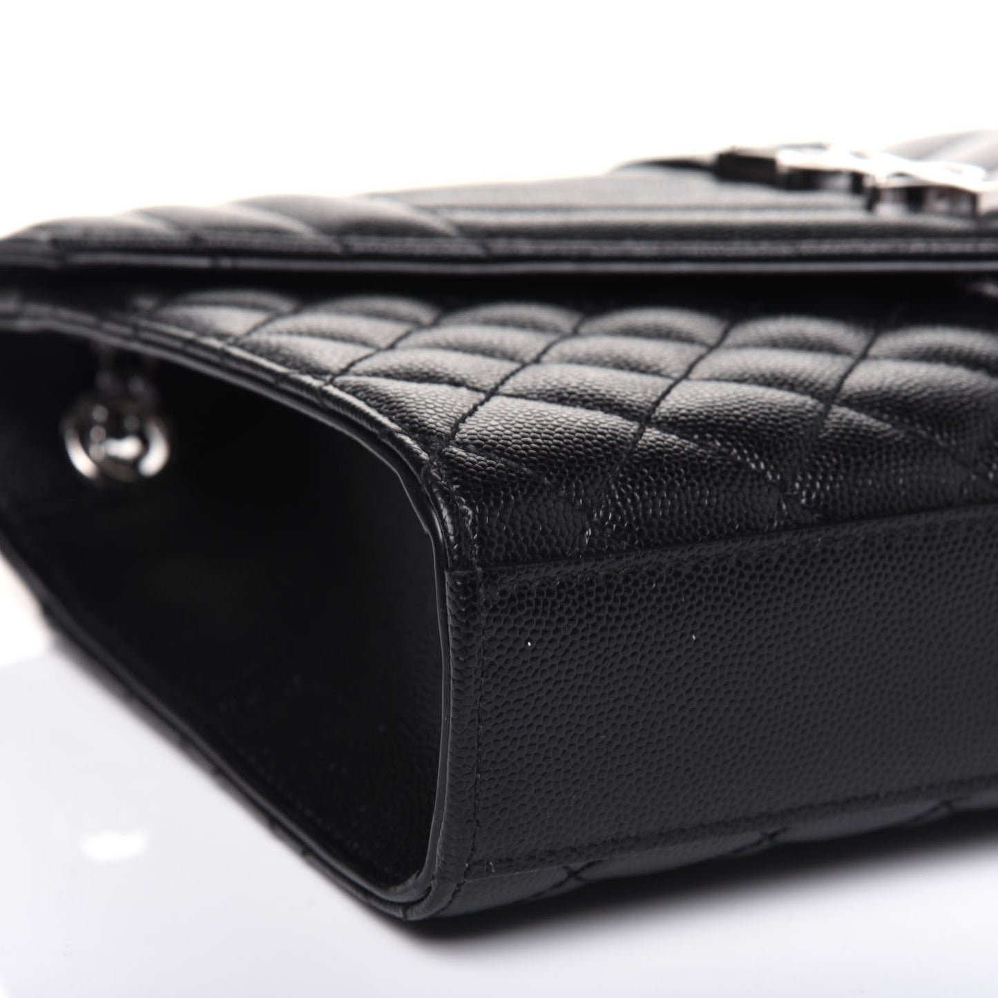 Grain De Poudre Textured Mixed Matelasse Triquilt Medium Monogram Satchel Black