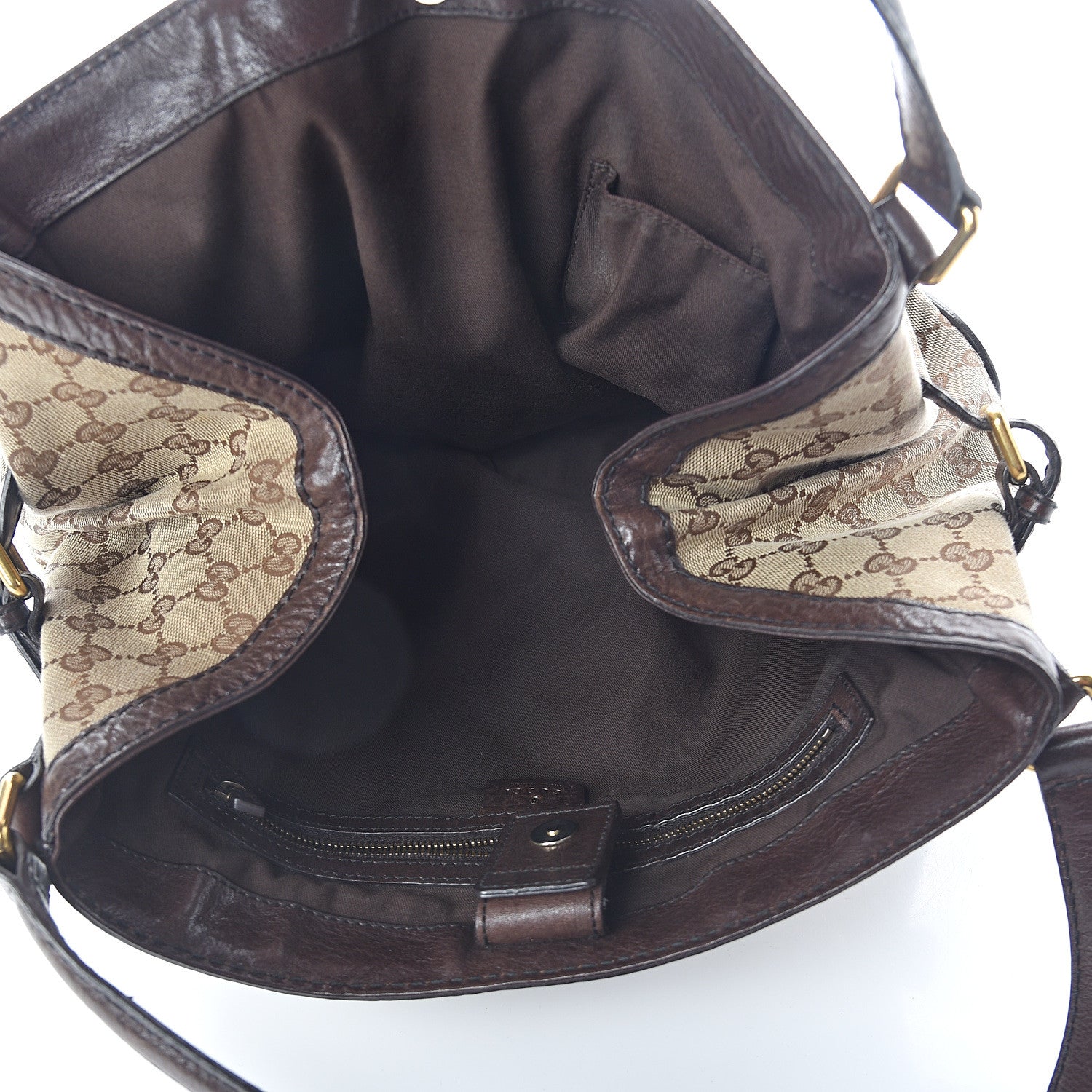 Gucci Monogram Medium Jockey Tote Dark Brown 4 of 8
