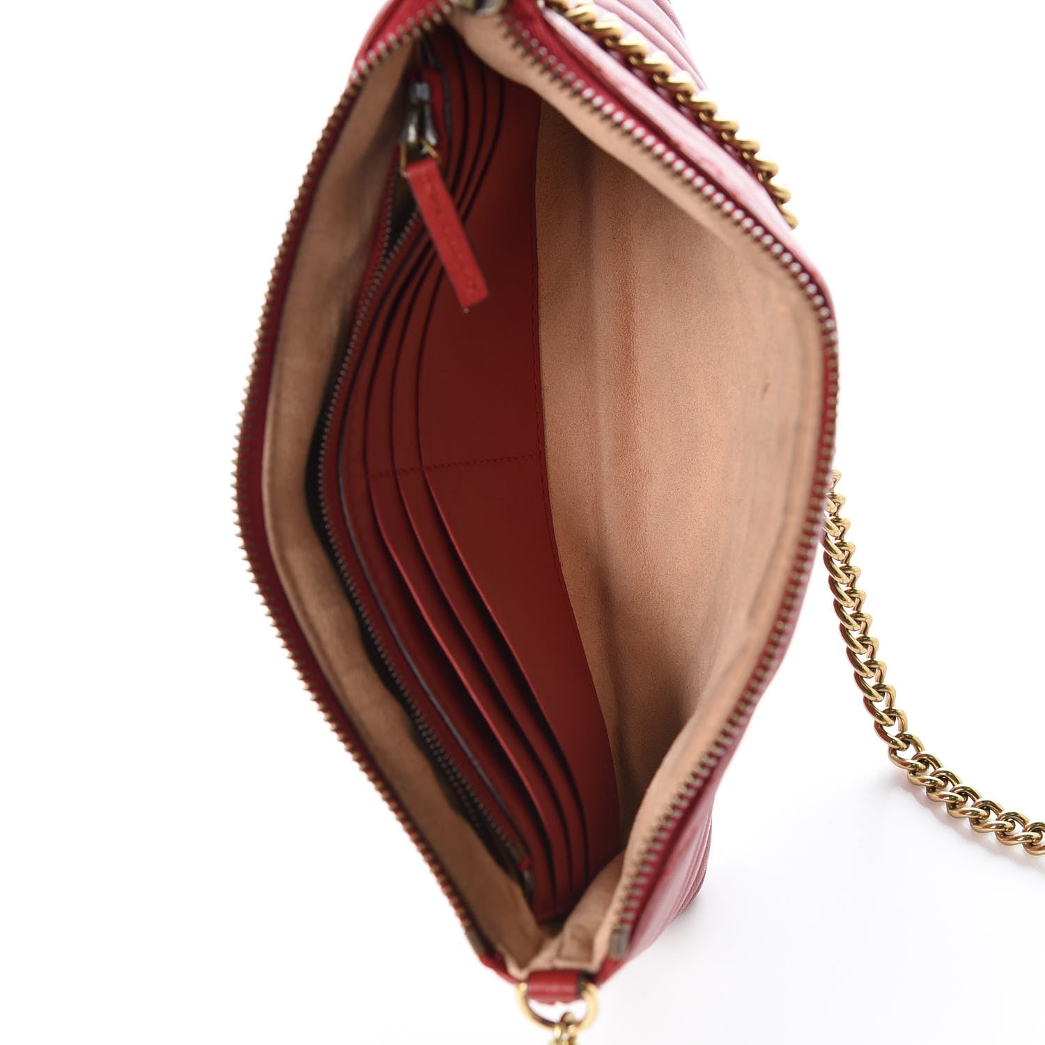 Gucci Calfskin Matelasse Mini GG Marmont Chain Bag Hibiscus Red 5 of 7