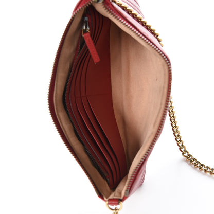 Gucci Calfskin Matelasse Mini GG Marmont Chain Bag Hibiscus Red 5 of 7
