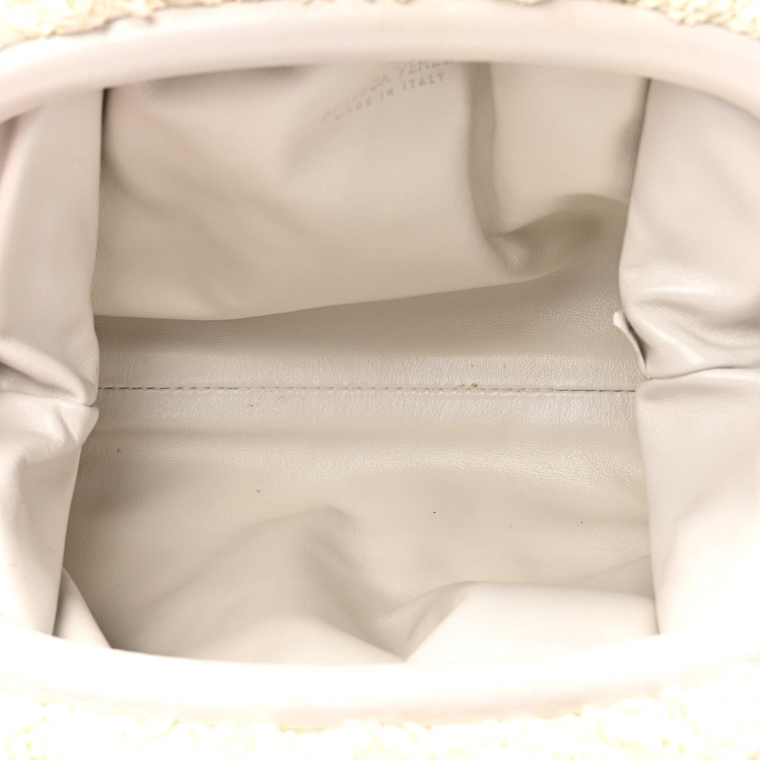 Bottega Veneta BOTTEGA VENETA Boucle Curly Raffia The Mini Pouch White Chalk 5 of 11