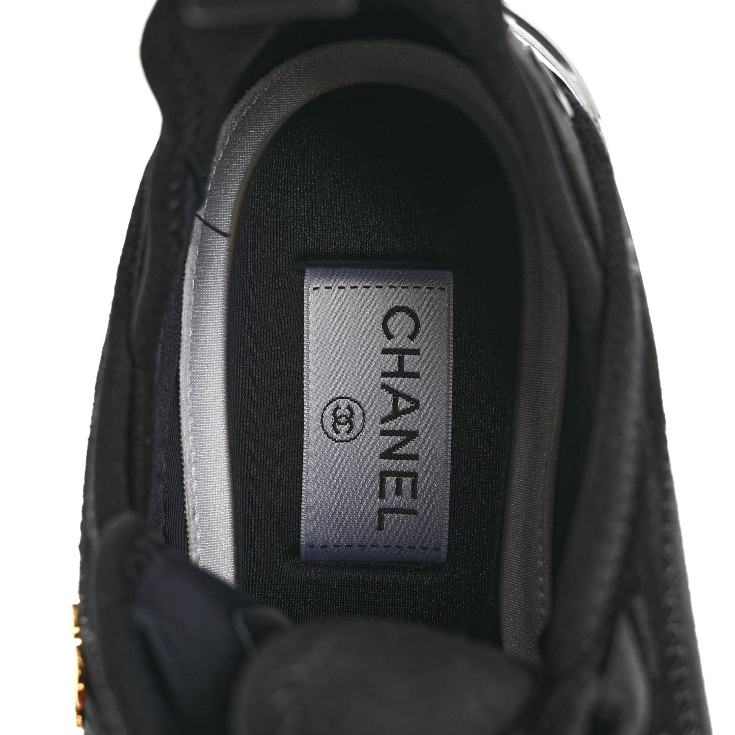 Velvet Calfskin Mixed Fibers CC Sneakers 38 Black
