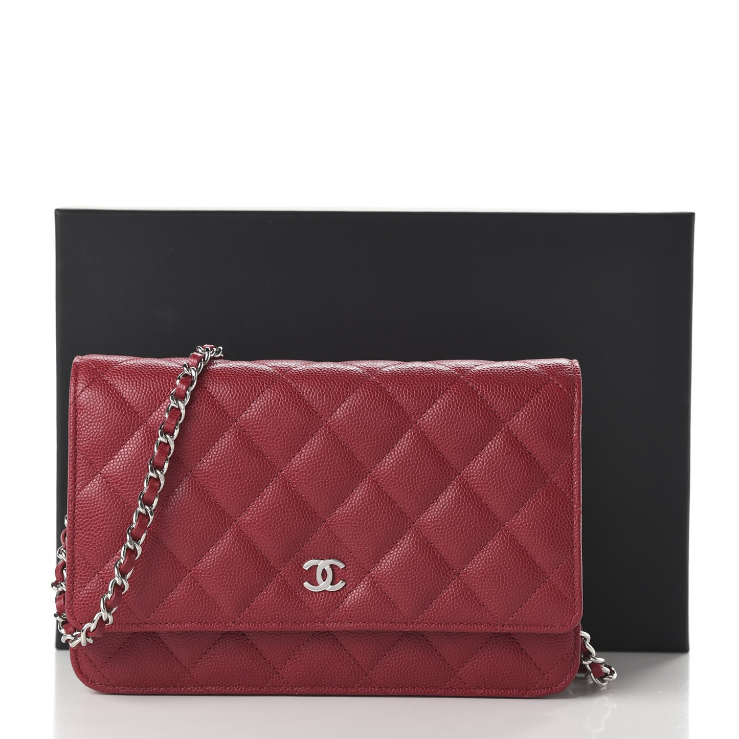 Caviar Quilted Wallet On Chain WOC Red