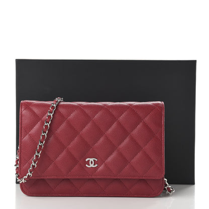 Chanel Caviar Quilted Wallet On Chain WOC Red 12 of 12