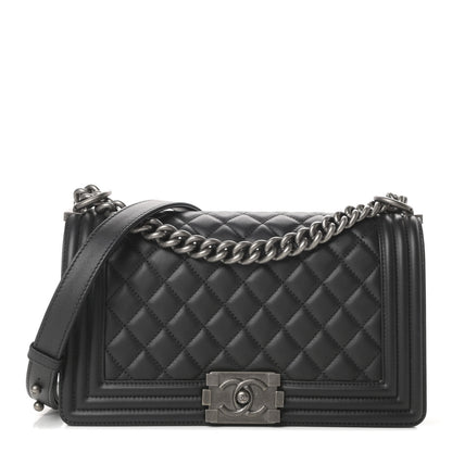 Chanel Calfskin Quilted Medium Boy Flap Black 1 of 13