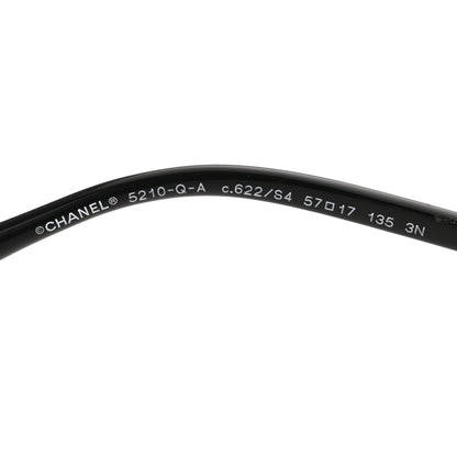 Chanel Acetate Metal Lambskin Square Chain Sunglasses 5210-Q-A Black Gray 5 of 8