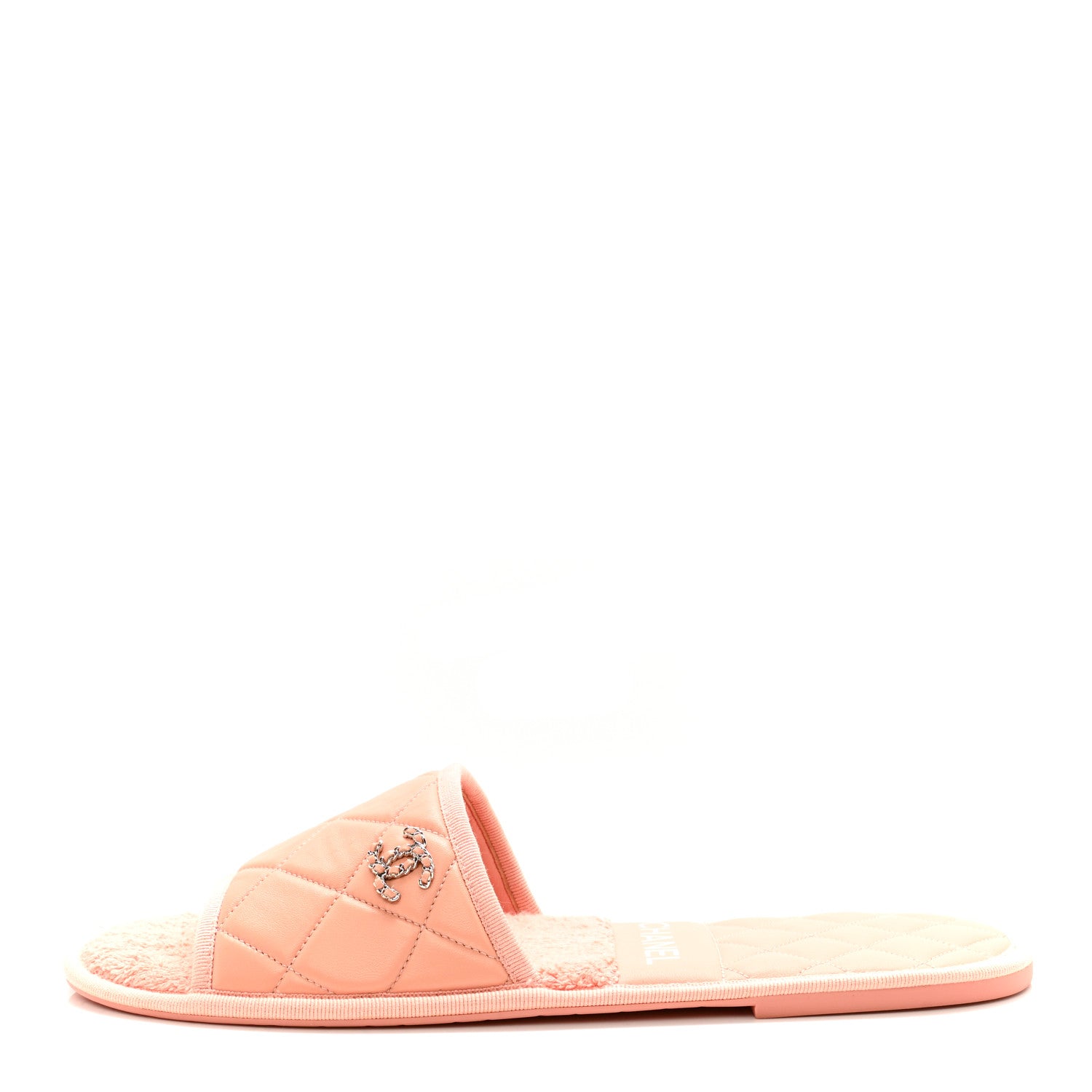 Chanel Lambskin CC Flat Mules L Light Pink 1 of 8