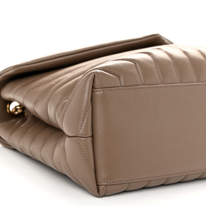 Saint Laurent Calfskin Y Quilted Monogram Medium Loulou Chain Satchel Dark Latte 10 of 11