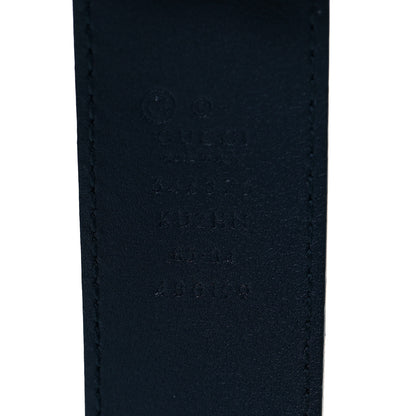 Gucci GG Supreme Monogram Blooms Plaque Belt 85 34 Blue 4 of 6