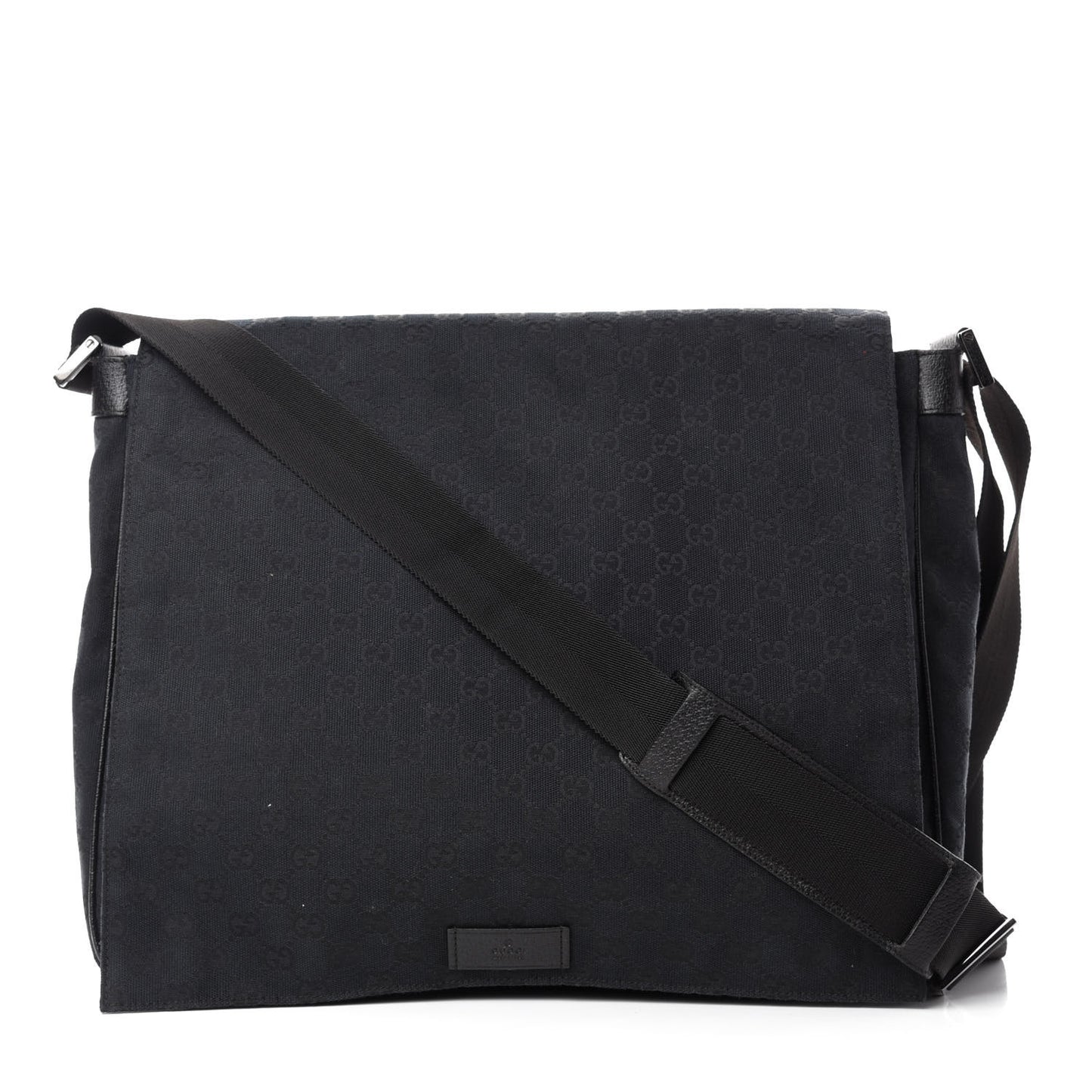 Monogram Large Flap Messenger Bag Black