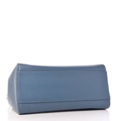 Fendi Nappa Mini Peekaboo Iconic Satchel Blue 4 of 11