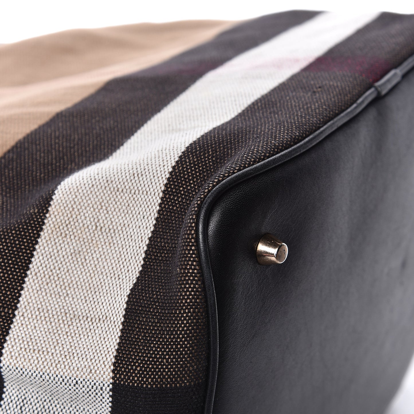 Grainy Calfskin Canvas Mega Check Medium Ashby Tassel Hobo Black