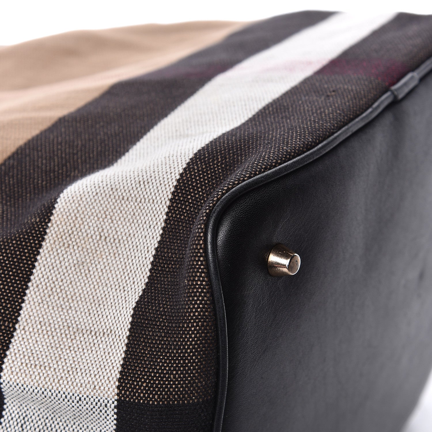 Burberry Grainy Calfskin Canvas Mega Check Medium Ashby Tassel Hobo Black 17 of 19