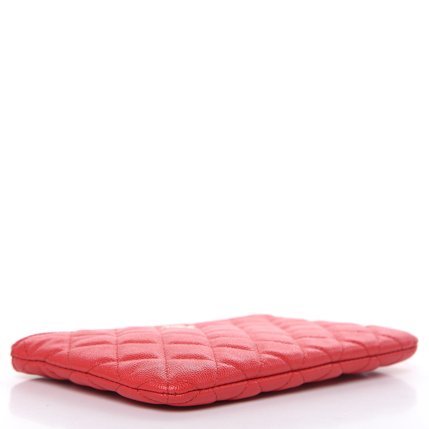 Shiny Caviar Quilted Cosmetic Case Red