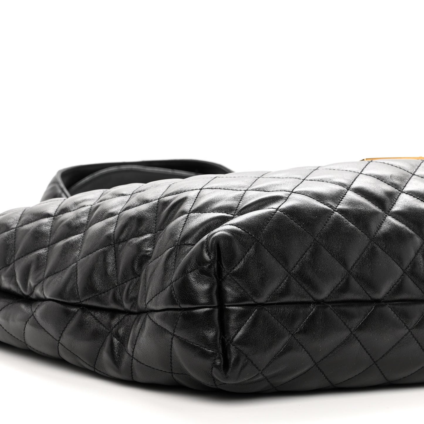 Lambskin Quilted Maxi Icare Shopping Tote Black