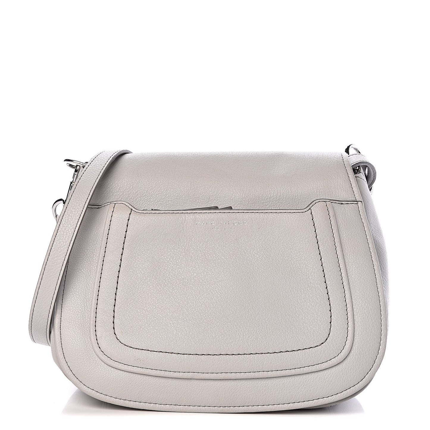 Calfskin Empire City Messenger Crossbody Light Grey
