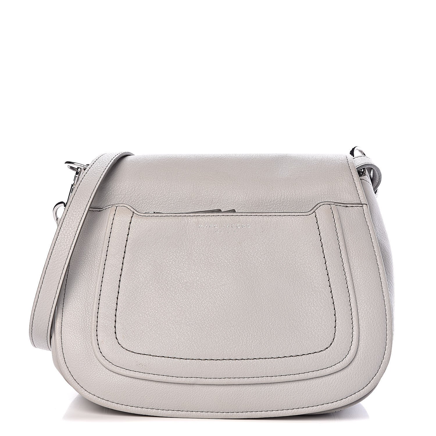 Marc Jacobs Calfskin Empire City Messenger Crossbody Light Grey 1 of 13