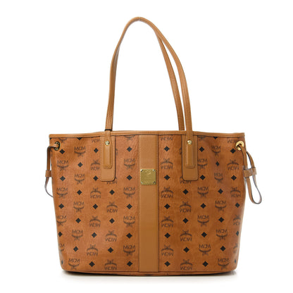 MCM Visetos Medium Liz Reversible Shopper Tote Cognac 1 of 17