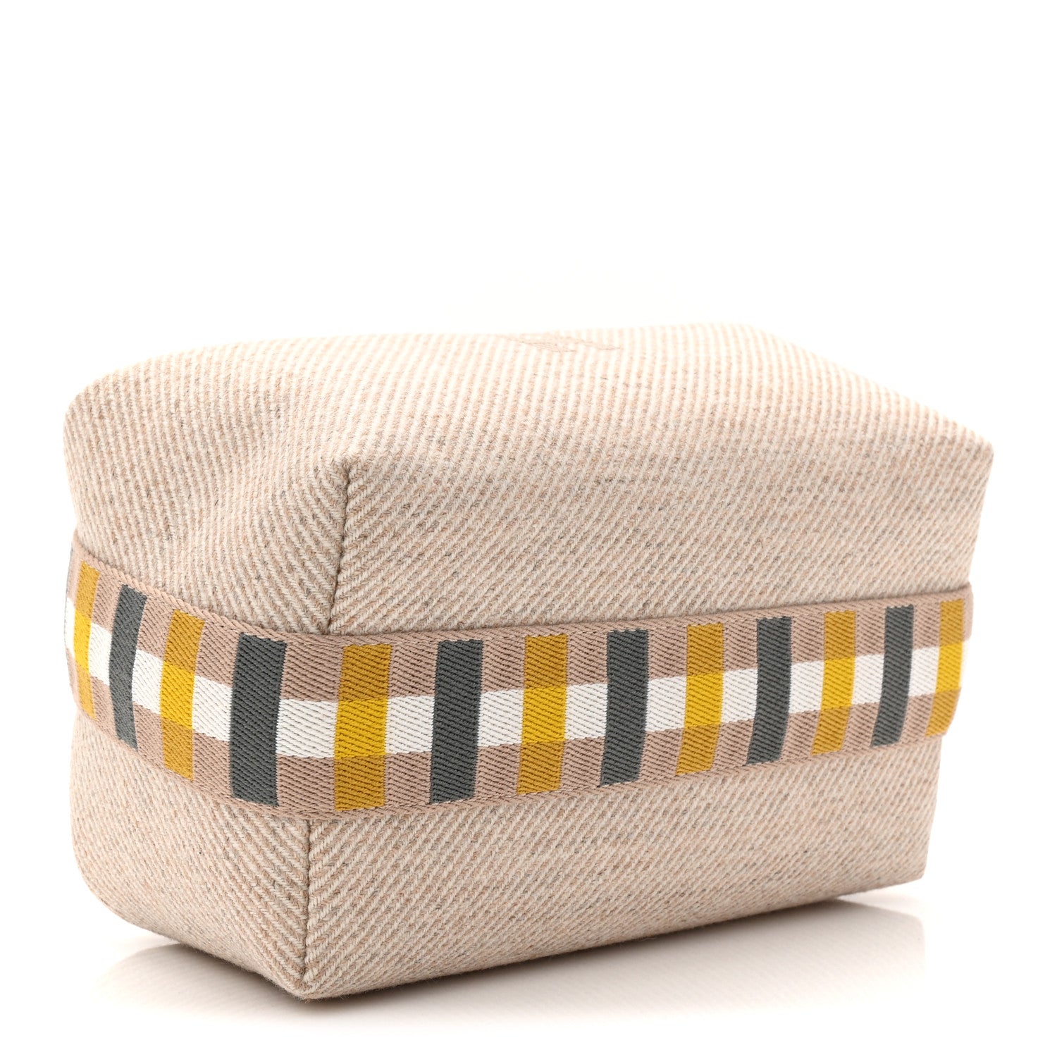 Hermes Wool Small Au Carre Bride-A-Brac Pouch Seigle 4 of 7
