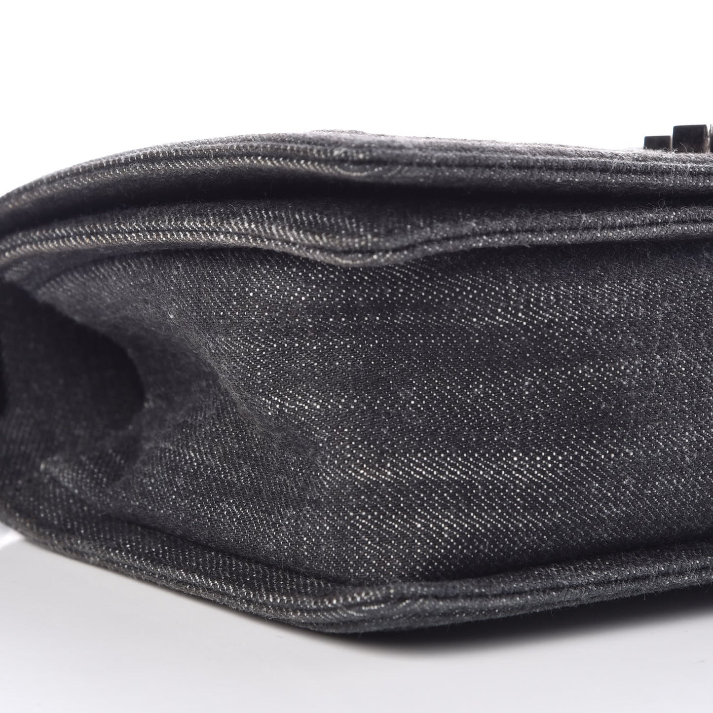 Denim Quilted Medium Boy Flap Black