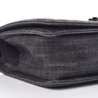 Chanel Denim Quilted Medium Boy Flap Black 9 of 10