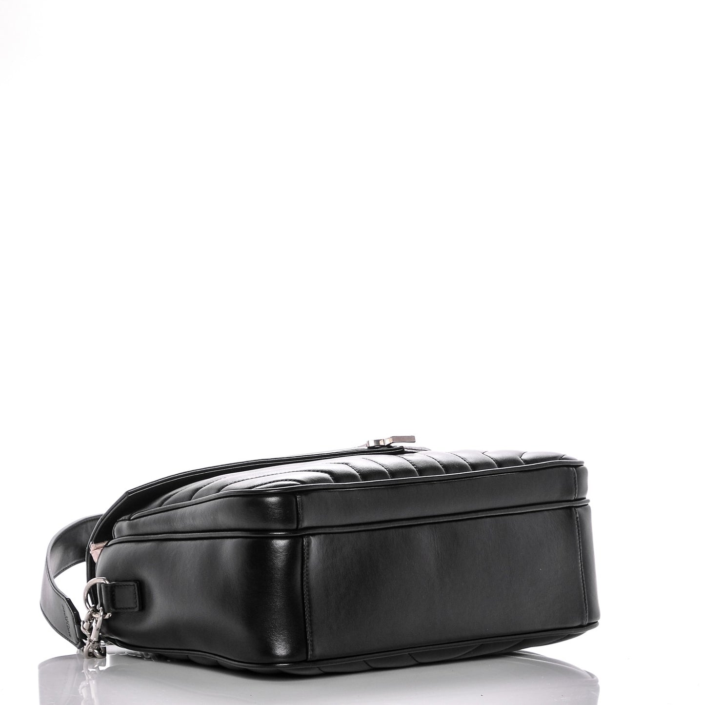 Calfskin Y Quilted Monogram Loulou Shoulder Bag Black