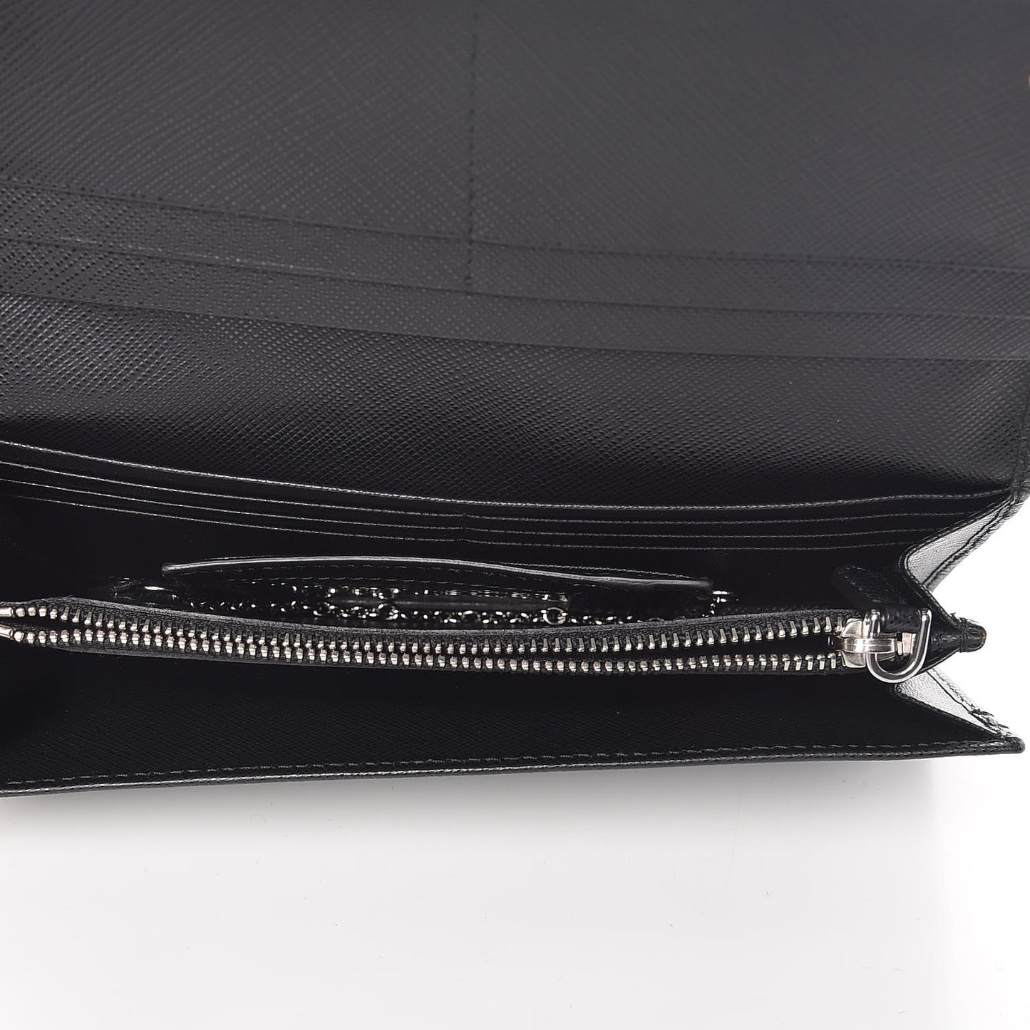 Saffiano Continental Flap Wallet Black