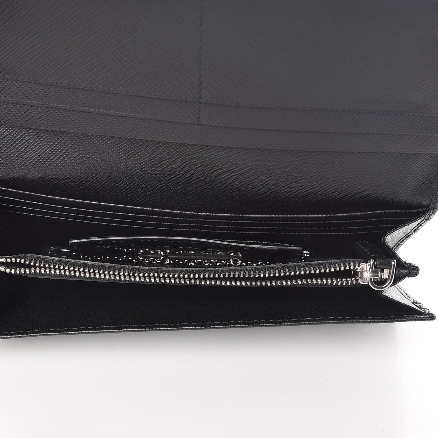Prada Saffiano Continental Flap Wallet Black 6 of 10