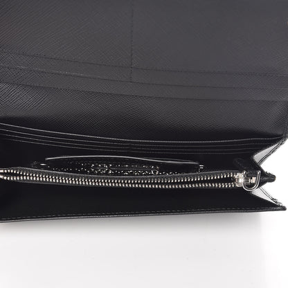 Prada Saffiano Continental Flap Wallet Black 6 of 10