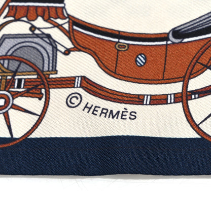 Hermes Silk Les Voitures Nouvelle Twilly Marine Caramel Black 3 of 4