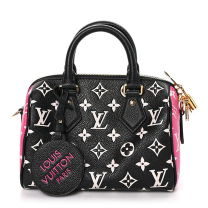 Louis Vuitton Empreinte Monogram Spring in the City Speedy Bandouliere 20 Black White Pink 1 of 12