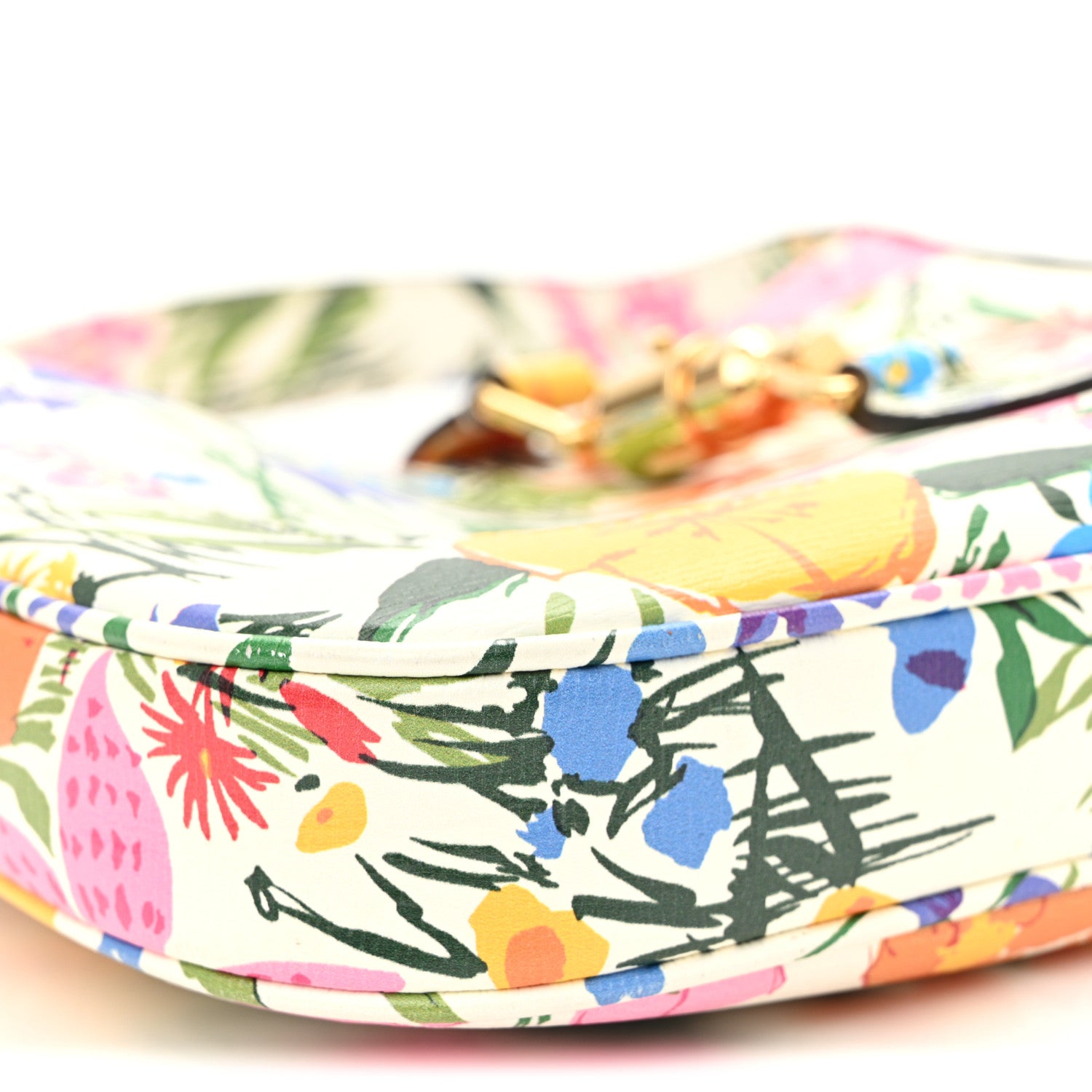 Gucci X KEN SCOTT New Shangai Calfskin Jardin D'Avril Floral Print Small Jackie 1961 Hobo Ivory Pink 9 of 12