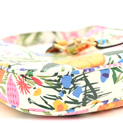Gucci X KEN SCOTT New Shangai Calfskin Jardin D'Avril Floral Print Small Jackie 1961 Hobo Ivory Pink 9 of 12