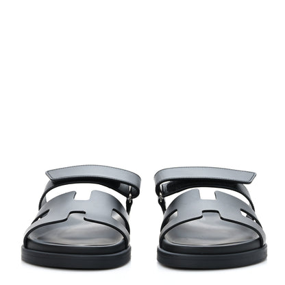 Hermes Calfskin Womens Chypre Sandals 38.5 Black 2 of 9