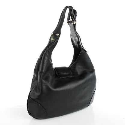 Burberry Calfskin Buckle Hobo Black 3 of 8