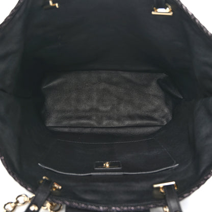 Salvatore Ferragamo Denim Quilted Gancini Tote Blue 5 of 10