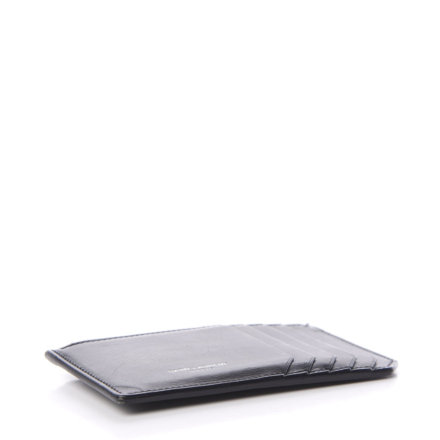 Calfskin 5 Fragments Zip Card Case Black