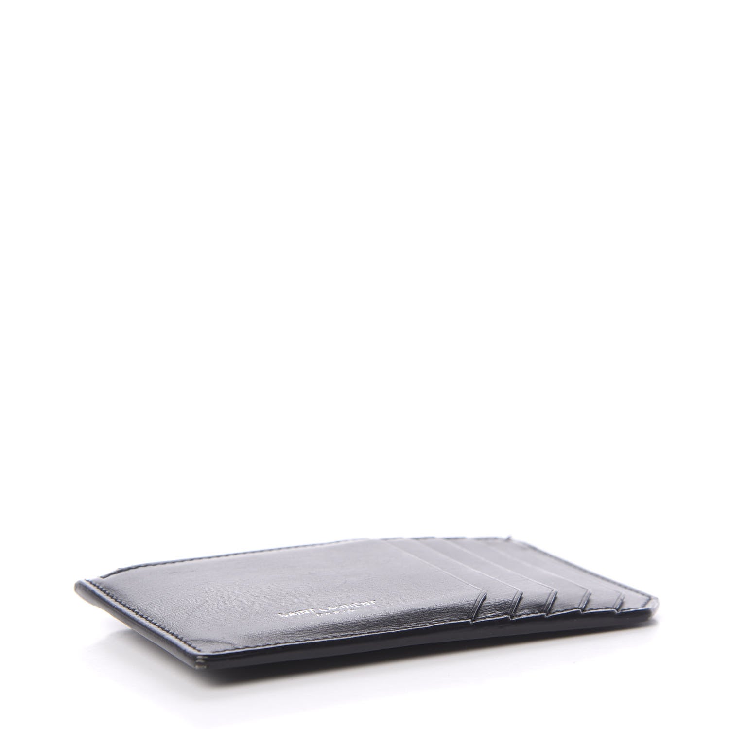 Saint Laurent Calfskin 5 Fragments Zip Card Case Black 3 of 7
